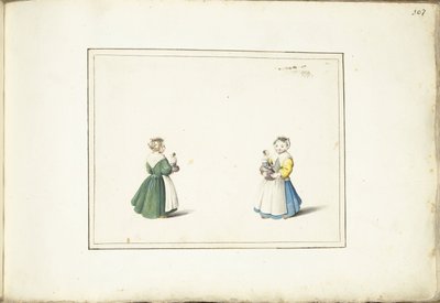 人形を持つ二人の少女 作： Gesina ter Borch