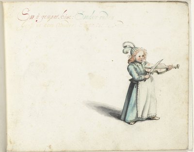 バイオリンを弾く子供 作： Gesina ter Borch