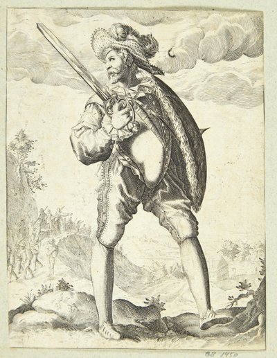剣と盾で武装した兵士 作： Gheyn, Jacques II de