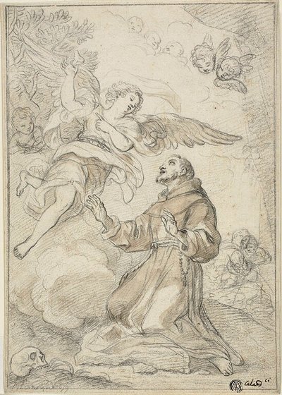 聖ドミニコに現れた天使 作： Giacinto Calandrucci