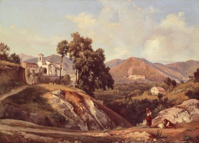カンパニア地方の風景、ジャチント・ジガンテ（1806-1876）作、イタリア 作： Giacinto Gigante