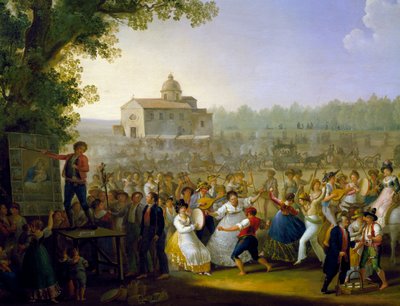 ナポリのマドンナ・デル・アルコの祭り、ジャチント・ジガンテ（1806-1876）の絵画、詳細 作： Giacinto Gigante