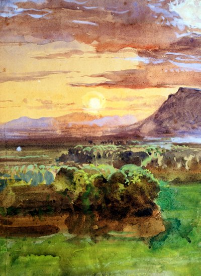 カゼルタの夕日 作： Giacinto Gigante