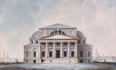 1783年、サンクトペテルブルクの証券取引所ビルのファサード 作： Giacomo Antonio Domenico Quarenghi