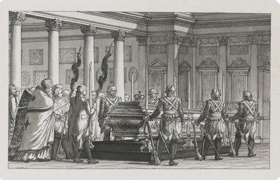皇帝パウロ1世が名誉の警備員と一緒に横たわっていた 作： Giacomo Antonio Domenico Quarenghi