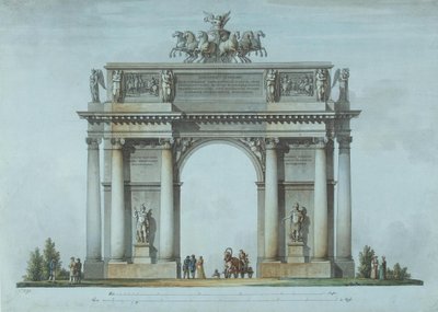 1814年、サンクトペテルブルクのナルヴァ凱旋門 作： Giacomo Antonio Domenico Quarenghi