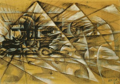 自動車のスピード 作： Giacomo Balla