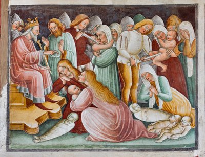 ヘロデと無辜の虐殺、イエスの生涯の詳細 作： Giacomo Borlone de Buschis