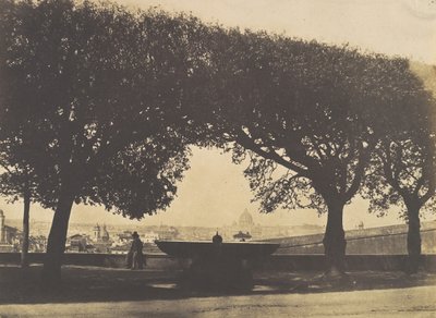 ヴィラ メディチのフレンチ アカデミーからの眺め。 1852年。 作： Giacomo Caneva
