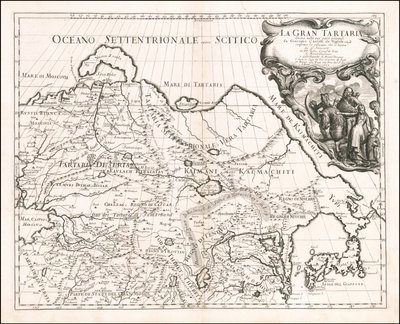 ジャコモ・カンテッリ・ダ・ヴィニョーラによる1683年大韃靼地図 作： Giacomo Cantelli