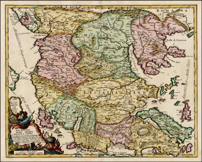 1684年、ジャコモ・カンテッリ・ダ・ヴィニョーラによるマケドニアとテッサリアの地図 作： Giacomo Cantelli
