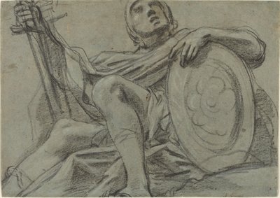 剣と盾を持った着席の戦士 [右] 作： Giacomo Cavedone