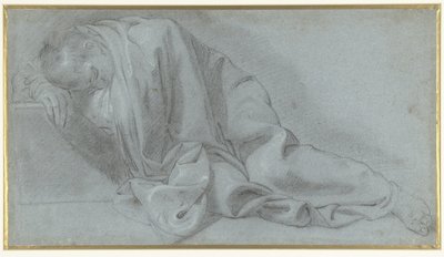 床で眠っている男性モデルの研究 作： Giacomo Cavedone