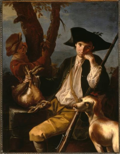 GFCipperはIl Todeschiniと呼ばれ、休憩ハンター-絵画 作： Giacomo Francesco Cipper