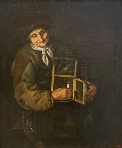 ランプを持つ老婦人 作： Giacomo Francesco Cipper