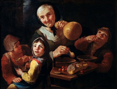 農民の食事」。 作： Giacomo Francesco Cipper