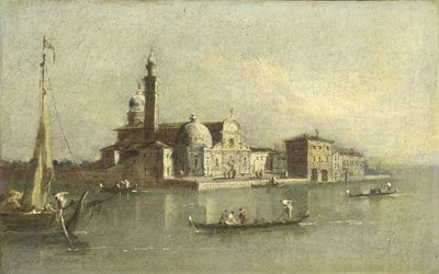 ヴェネツィアのサン ミケーレ島の眺め 作： Giacomo Guardi (attributed to)