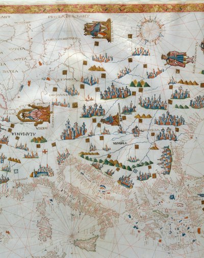 航海地図、西ヨーロッパの詳細、1564 作： Giacomo Maggiolo