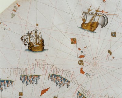 航海地図、カナリア諸島の詳細、1564 作： Giacomo Maggiolo