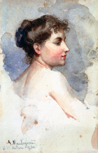 女性の肖像、c1873-1920 作： Giacomo Mantegazza