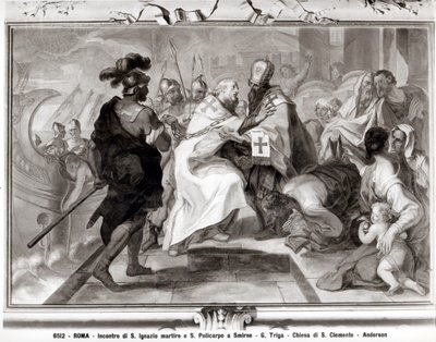 アンティオキアの聖イグナチオ（dc107 AD）とスミルナの聖Polycarp（c.69-c.155 AD）の会合 作： Giacomo Triga