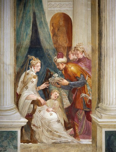 子供の前で毒を盛られるSophonisba 作： Giambattista Zelotti