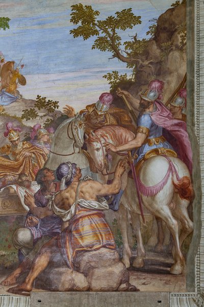 ダリウスの死体をマントで覆うアレキサンダー大王、メインホール 作： Giambattista (1526 78) Zelotti