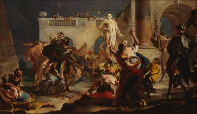 サビーネの女性のレイプ、1718年から1719年。 作： Giambattista Tiepolo