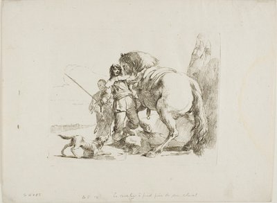 カプリッチより「馬のそばに立つライダー」 作： Giambattista Tiepolo