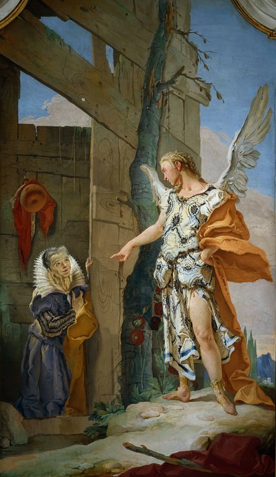 サラの前に現れた天使、1728年頃。 作： Giambattista Tiepolo