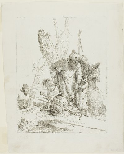 スケルツィの 2 人の占星術師と 1 人の少年 作： Giambattista Tiepolo