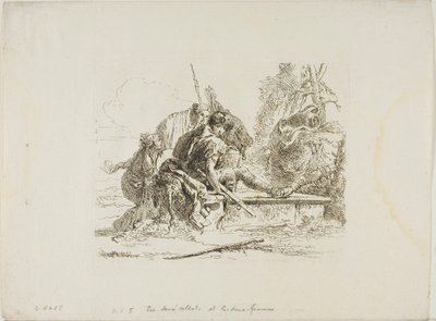 カプリッチより 二人の兵士と二人の女 作： Giambattista Tiepolo