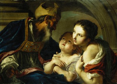 2人の子供を持つバーリの聖ニコラス、 作： Giambettino Cignaroli