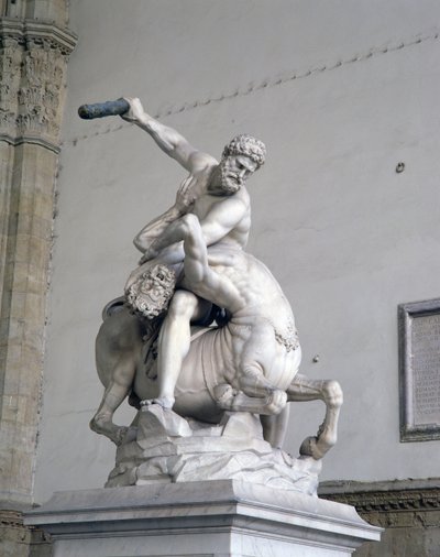 ケンタウロスを殺すヘラクレス（大理石）（353892および94も参照） 作： Giambologna