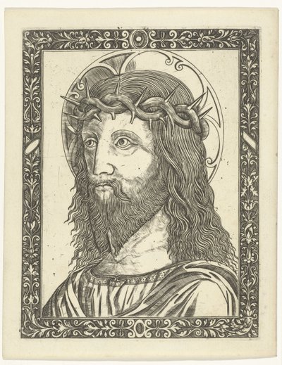 フレームにいばらの冠を持つキリストの頭 作： Giampietrino Birago (attributed to)