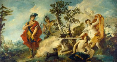 アルミダのニンフの魔法に抵抗するカルロとウバルド 作： Gian Antonio Guardi and Francesco Guardi