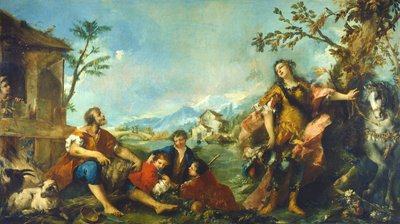 エルミニアと羊飼い 作： Gian Antonio Guardi and Francesco Guardi