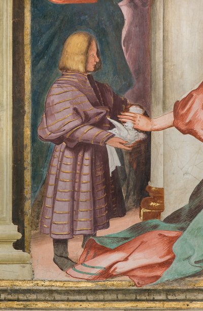 中央身廊、北側第5スパン、神殿への奉納、ジャン・フランチェスコ・ベンボ 作： Gian Francesco Bembo