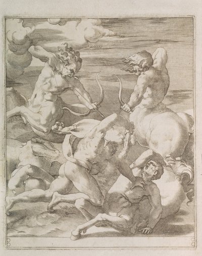 ヘラクレスとケンタウロスの間の戦い、1527年 作： Gian Jacopo Caraglio