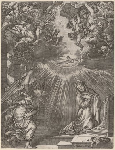 受胎告知 作： Gian Jacopo Caraglio after Titian