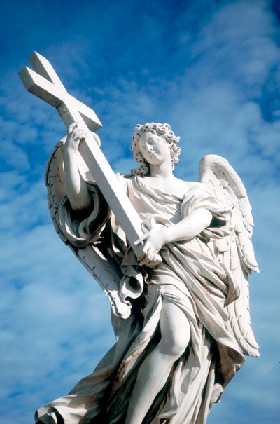 十字架を運ぶ天使、聖アンジェロ橋、ローマ、イタリア、1669 作： Gian Lorenzo Bernini