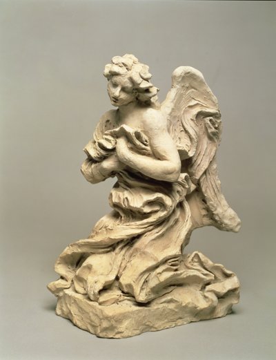 ひざまずく天使、1674-75年頃（低燃焼粘土） 作： Gian Lorenzo Bernini