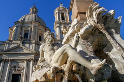 ガンジス川の擬人化、「四川の泉」より細部 作： Gian Lorenzo Bernini