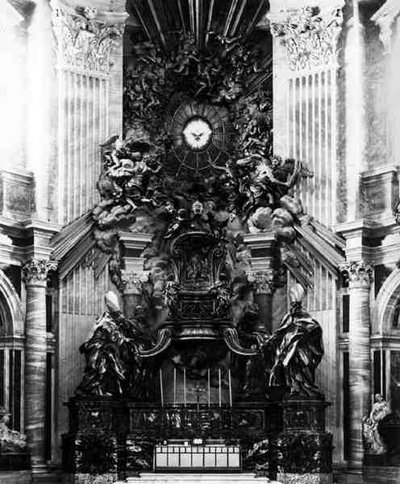 カッテラ（司教の玉座）（モノクロ写真 作： Gian Lorenzo Bernini