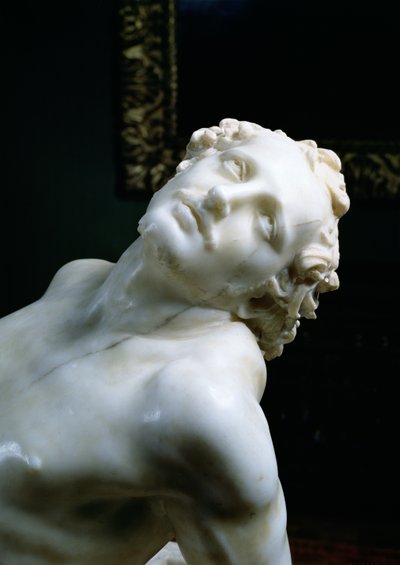 聖ローレンスの殉教、聖人の頭の詳細、106230の1613大理石の詳細 作： Gian Lorenzo Bernini