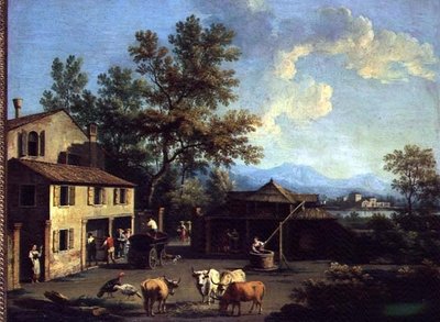 お百姓さんと動物たちのいる農園 作： Gianbattista Cimaroli