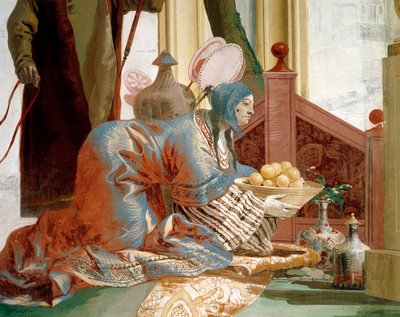 月の女神への果物の提供、Giandomenico Tiepolo (1727-1804) 作、フレスコ画、Foresteria のチャイニーズ ルーム (ゲストハウス)、Villa Valmarana 