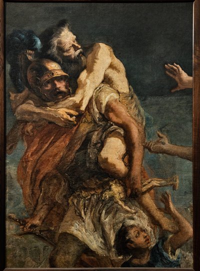 Aeneas、Anchises、Ascanius、1773年頃（キャンバスに油彩） 作： Giandomenico (1727 1804) Tiepolo
