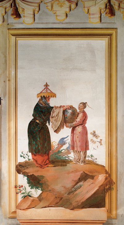花瓶を持つ二人の人物（フォレステリアの中国室より 作： Giovanni Domenico Tiepolo