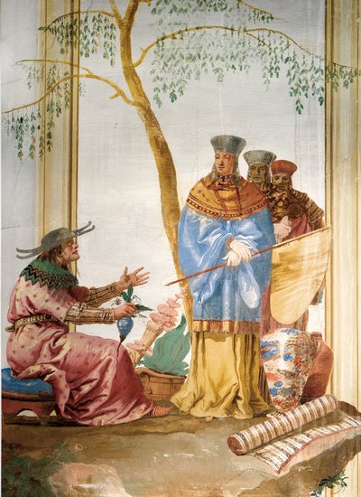 フォレステリアのチャイニーズルームのフレスコ画の詳細、1757年 作： Giovanni Domenico Tiepolo